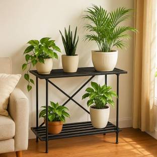 Bee Creative Eric Plant Stands for Outdoor Balcony, Flower Pot Stand for Indoor Plants Plant Container Set