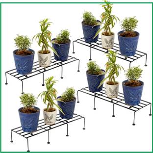Cinagro Rectangular Metal Plant Stand (23.2 inches) Stand for Balcony, Indoor & Outdoor Plant Container Set