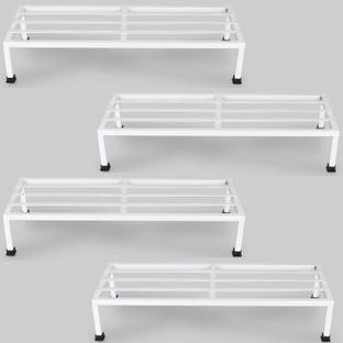 Green Gardenia Planter Stand With Rubber Grip for Home Balcony,Indoor,Outdoor,Garden | White Plant Container Set