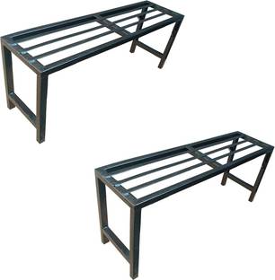Iron Lands SOLID Long Step Pot Plant Stand Garden Bench Plant Container Set