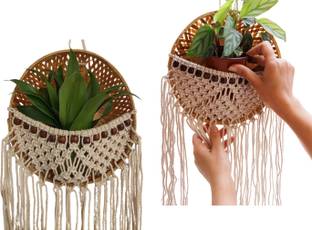 PLANTORI Hanging Pots for Plants for Home Decoration,Living Room,Bedroom,Bathroom(Cotton) Plant Container Set