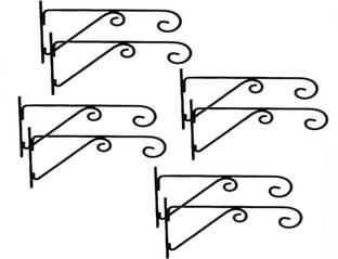 Manlu Iron Hanging Plants Stand, Bracket Decorative Wall Planter Hanger Hooks with Plant Container Set