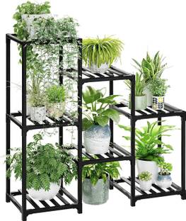 Iron Lands BLOCK 7 POTTED Premium Plant Stand Indoor Outdoor Rack for Multiple Plants Plant Container Set