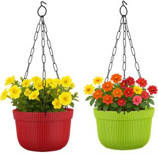 NKB Rim Hanging Planter Set | UV Protected Pots for Balcony & Garden Plant Container Set