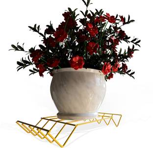 Meshable Meshable CoCos Highly Rust Proof Metal Plant Stand (2 shelves, Yellow) Plant Container Set