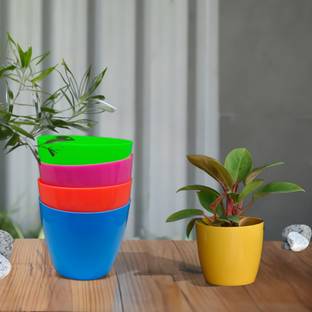 Inside Styles Multicolor Plastic Planter Set (Pack of 5)-Flower Pots, Gamla, Plant Containers Plant Container Set