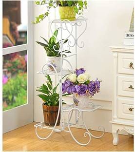 Bee Creative Plant Stand Metal Potted Multiple Flower Pot Holder Plant Container Set