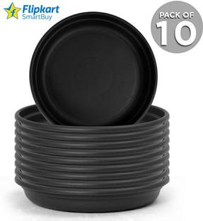 Flipkart SmartBuy (Pack of 10) 8 inch bottom plate saucer plate tray for pots vase Planter Plant Container Set