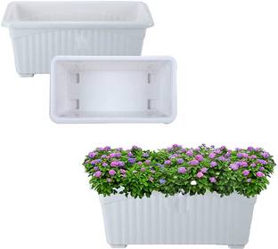 DawnRays Plastic Pots for Plants | Jupiter Flower Pots for Home | Window Display Planters Plant Container Set