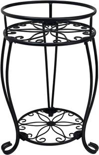 ICON CREATION 02 Tier Tall Metal Potted Holder Rack,Indoor Outdoor Multiple Flower Pot Stand Plant Container Set