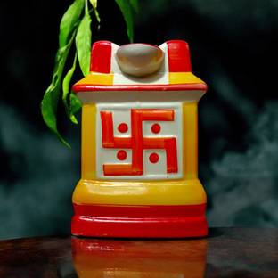 Pottery Mart "Premium" Tulsi Ceramic Pot Medium Sized for Indoor, Outdoor, Home Office, Pooja Plant Container Set