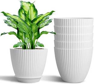 TechHark Flower Pots Plus tray for Home Decoration Planters, Terrace, Garden Etc Plant Container Set