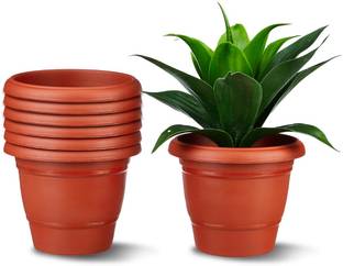 Cinagro Round Pot (7.8 inch) Gamla Pot, UV Treated Planter, Heavy-Duty, Plant Container Set