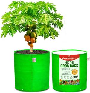 Casa De Amor HDPE UV Protected 260 GSM 18x18 Inch Grow Bags for Terrace & Vegetable Gardening Plant Container Set