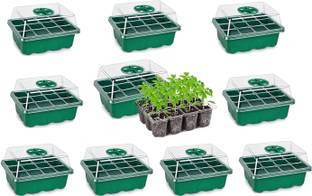 JERN Seedling Trays Starter Kit,Humidity Vented Domes and Base (12 Cells per Tray) Plant Container Set