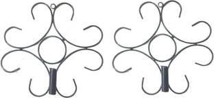 SIRAAJ&SONS Flower Hanging Metal Wall Stand Without Artificial Flower for Outdoor Plant Container Set