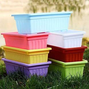 Ramanuj (Pack of 7)14inches HeavyDuty JupiterPots for Plants,WindowDisplay,VegetableTray Plant Container Set