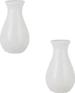 Garden's Need 6-Inch (15.24 cm) Lucky Flower Pot | Round Shape, Set of 2, White Plant Container Set