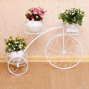 Flipkart SmartBuy Iron Cycle Design Pot Stand For Multipurpose Use Balcony Terrace Indoor Plant Container Set