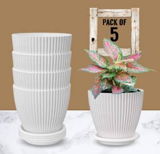 Nursery Hub Premium White flower Planters gamla Pots plant pots Plant Container Set