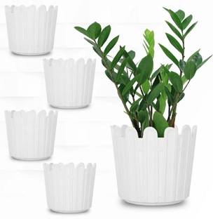 Flipkart SmartBuy (Pack of 5) Premium Heavy Duty plant pot planters plastic pots vase Plant Container Set