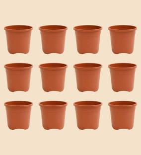 UGAOO Garden Plastic Pots for Indoor Plants (6 inch, Set of 12) Plant Container Set