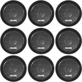 RGDECOR 8 Inch- 9 Black Pot Plate Plant Tray Plant Pot Tray Flower Pot Base Bottom Tray Plant Container Set