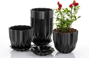 Wintrezza® Flower Pots with tray for Home, Garden Plant Plant Container Set Plant Container Set