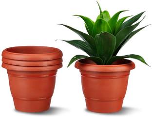 Cinagro Round Pot (9.8 inch) Gamla Pot, UV Treated Planter, Heavy-Duty, Plant Container Set