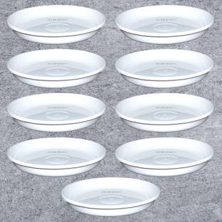 RGDECOR 8 Inch-9 White Pot Plate Plant Tray Bottom Tray Plant Saucer Pot Plate Pot Tray Plant Container Set