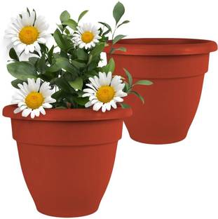 Urban Infotech 18 inch Big size Red Flower Pot Outdoor ,Garden ,Balcony ,Lawn Plant Container Set