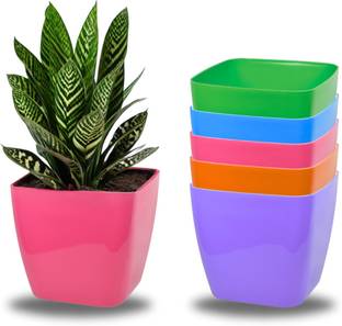 Meepo Square Sterling Planter Plant Container Set