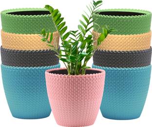 DOAP Flower Pots , 6 inch Self Watering Planters For Home & Office Indoor Decor Plant Container Set