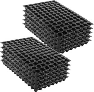 FOBHIYA Seed Germination Plastic Seedling Nursery Tray with 98 Cavities Seeds Growing Plant Container Set