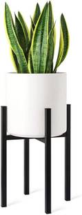 CraftElegance Indoor Round Planter with Metal Stand Iron Vase