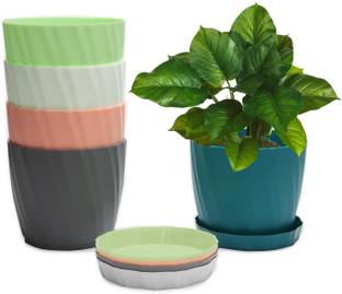 INKULTURE Flower Pot for Plants, Home Indoor & Ourdoor Planters | Multicolor | Plant Container Set