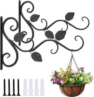 PRIME KRAFTS Set of 2 Wall Mounted Hanging Plant Bracket for Indoor and Outdoor Decoration, Plant Container Set