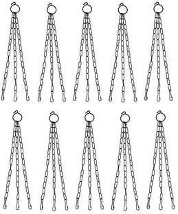 Varshney Gradening (Pack of 10) Black Iron Chains for hanging pots flower pots Planters Plant Container Set