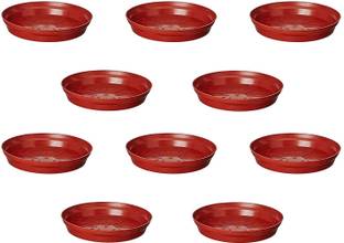 Varshney Gardening 9 inch (10pcs, red) Plate, trays, plate best gamla plates 10 pieces Plant Container Set