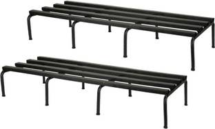 ICON CREATION Heavy 2 Pack Single Step Plant Stand Garden Metal Flower Pot Stand 32" Long Plant Container Set