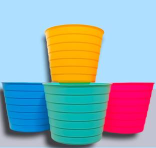 Inside Styles Flower Pots Indoor Outdoor Dia 8in ht 6.5 in for Garden,Terrace,Kitchen,Bedroom Plant Container Set