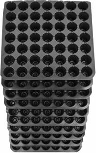 PRERAJ Agriculture/Garden Plastic Seed Germination Seedling Tray (Black 50 Cavity, 10) Plant Container Set