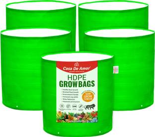 Casa De Amor HDPE Green Grow Bag for Plants (12x12 inches, HDPE 260 GSM) Plant Container Set