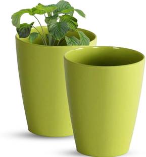 UBBISKART Unbreakable Premium Quality COlOUR GREEN Pack of 2 Pieces And Size 14inches Plant Container Set