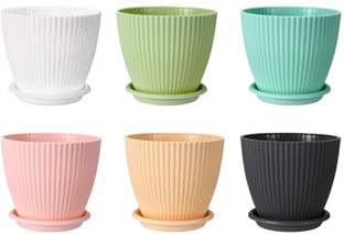 virkart 6 pcs multicolored mega pots 6 inch Plant Container Set