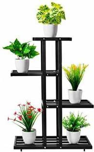 ICON CREATION 4 Tier Metal Plant Stand Shelf 5 Potted Elevate Your Indoor Outdoor Space Plant Container Set