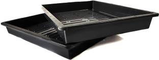 Farm Genie Hydroponics Tray with Water Drainage Holes | Microgreen Tray | Fodder Tray Plant Container Set