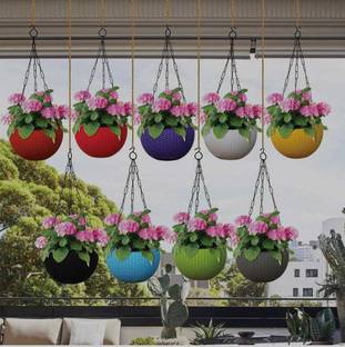 Ramanuj Planter Fancy Chain Hanging Pots for Home & Decoration Planters, Terrace, Garden Plant Container Set