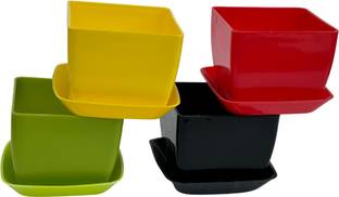 JESAA GREENS Combo of 4 Plastic Nursery Plant Pot for Home and Gardening |Plant Container Set Plant Container Set