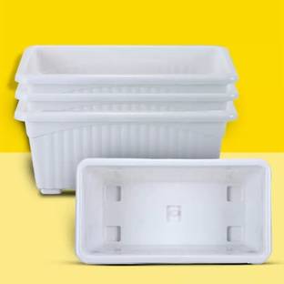 SATRPOT JUPITER PLANT POTS PACK OF 4 (WHITE) Plant Container Set